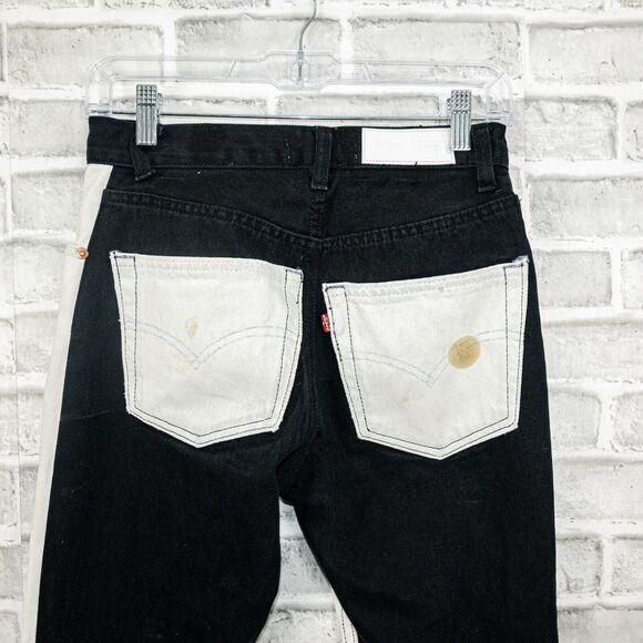 RE/DONE x Levi's size 24 2-Tone Black White Denim Jeans Vintage stained - Picture 6 of 10